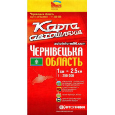 Чернівецька область. Карта а/ш м-б 1: 250 000 К