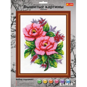 Вышитая картина "Пионы"