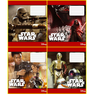 Комплект зошитів А5, скоба, 24 арк., клітинка, офсет, STAR WARS (20 шт в комплекті) Комплект зошитів А5, скоба, 24 арк., клітинка, офсет, STAR WARS (20 шт в комплекті)