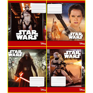 Комплект зошитів А5, скоба, 24 арк., лінія, офсет, STAR WARS (20 шт в комплекті)