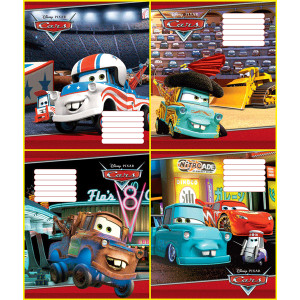 Комплект зошитів скоба 12 арк., клітинка " Серія Cars" (25 шт в комплекті)