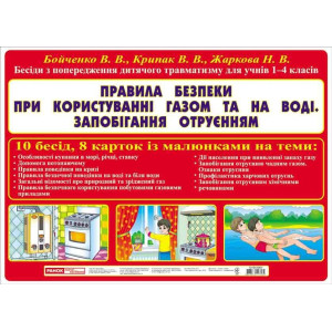1033-1 Бесіди з попередження травматизму. Правила безпеки з газом, на воді, отруєння (У) 10 плакати 1033-1 Бесіди з попередження травматизму. Правила безпеки з газом, на воді, отруєння (У) 10 плакати